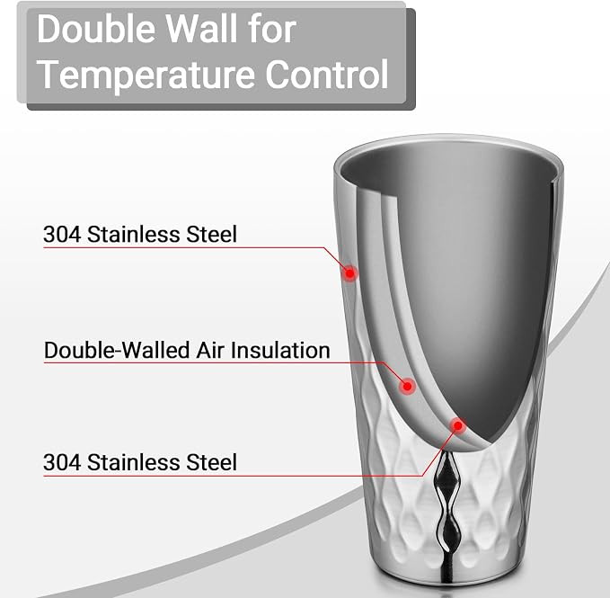 Beasea Stainless Steel Cups 19 oz, 2 Pack Large 18.6oz 550ml Stainless Steel - Image 4