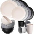 Quatish 16 Pcs Unbreakable Plates and Bowls, Plastic Dinnerware Sets by Quatish