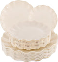 LIYH 24 Pcs Plastic Plates Reusable, Unbreakable Dinner Plates, Scalloped by LIYHLoveinyourheart
