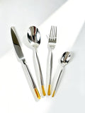 Silverware Set Service for 2, IKXO 8-Piece Modern Stainless Steel Flatware by IKXOLifeswhispersweresonate