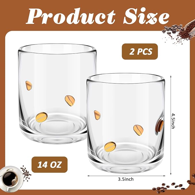 SiliFine 2 Pcs Coffee Icon Juice Glasses - Image 5