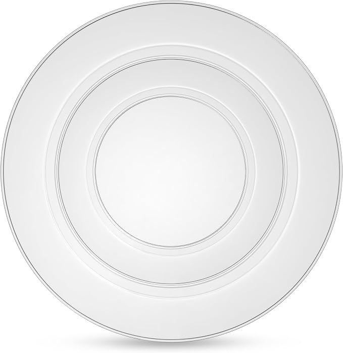 100 Clear Plastic Plates Set, Elegant Fancy Heavy Duty Disposable Plates - Image 2