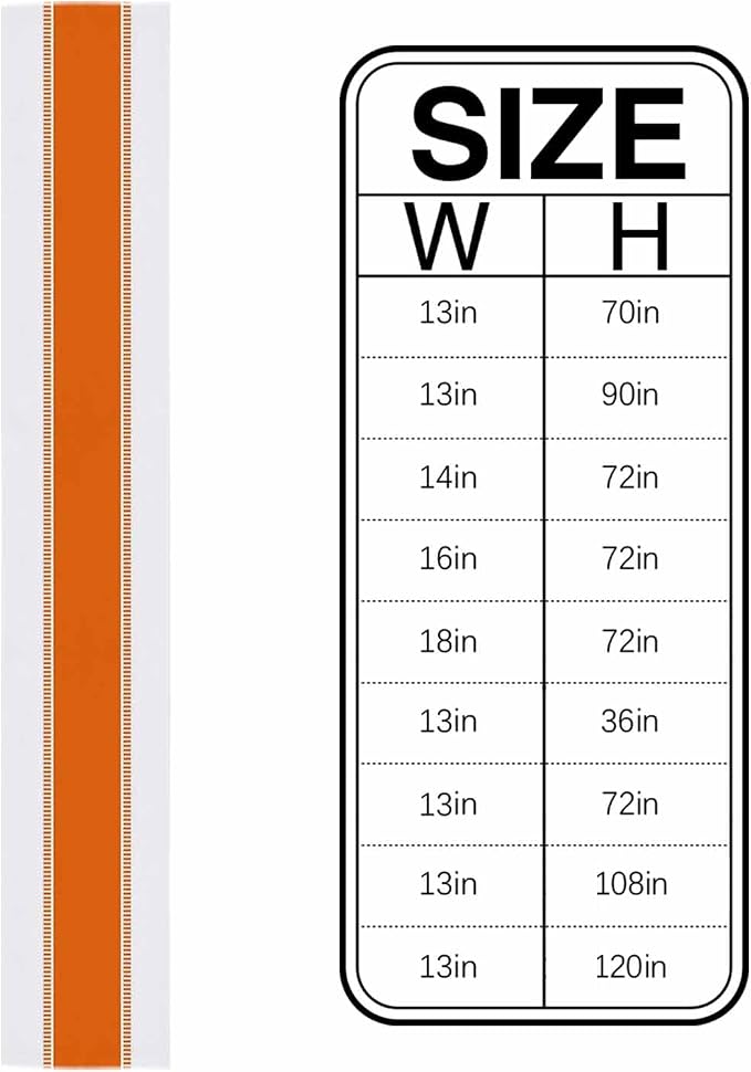 72 inches Long Orange and White Table Runners, Farmhouse Stripes Table Runner - Image 6