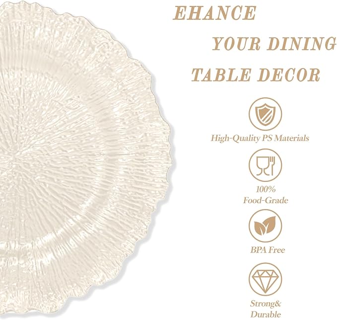 U-QE 60PCS Clear Coffee Plastic Plates - Image 3