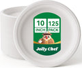 Compostable Heavy Duty Plates   Eco-Friendly Disposable White Paper by JOLLYCHEF