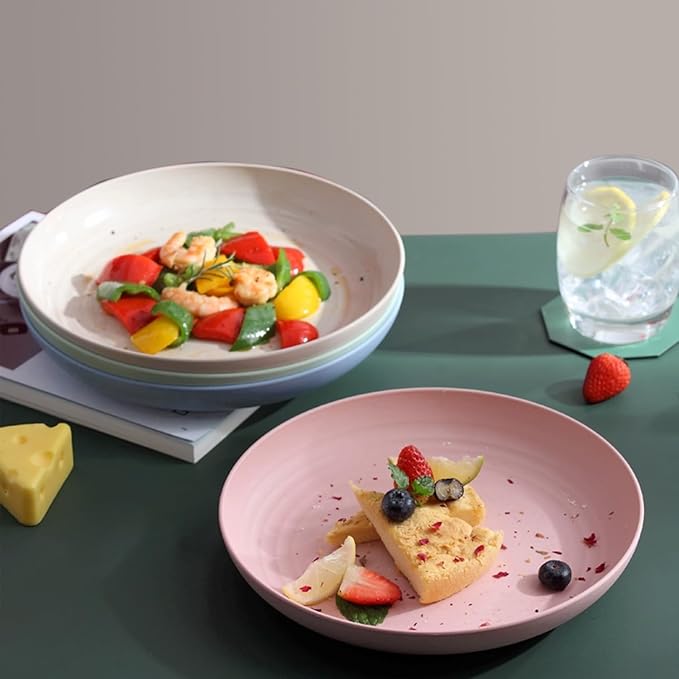 CAMBUY Wheat Straw Plates 8 Pack 10 Inch Extra Large Plate Set | Unbreakable - Image 7