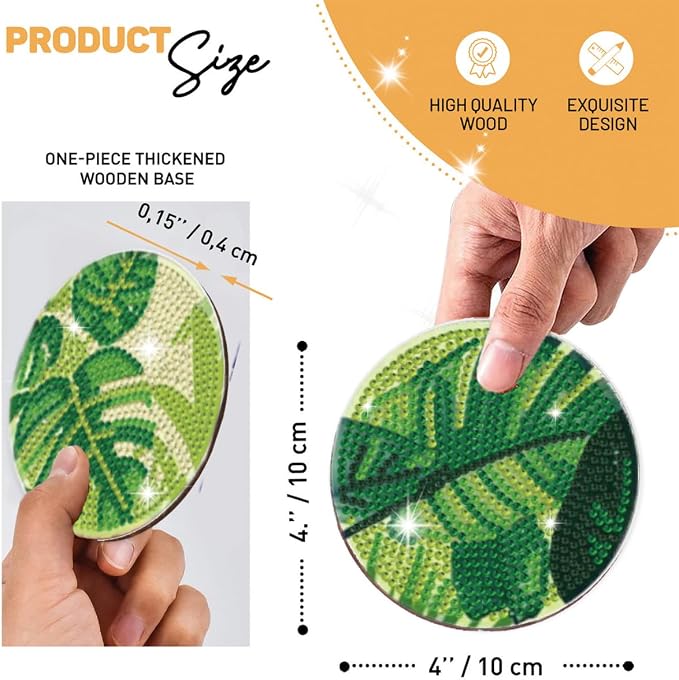 10 Pcs Leaves Shaped Diamond Painting Kits, Diamond Painting Kits - Image 3