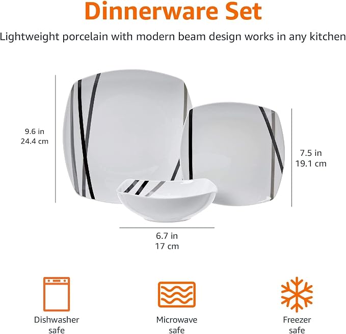 Amazon Basics Square Dinnerware Set - Image 6