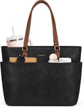 LOVEVOOK Work Tote Bag for Women, Retro Leather 17.3 Inch Laptop Bag by LOVEVOOK