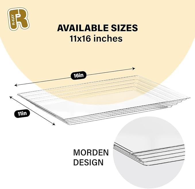 6 Pack Extra Large Plastic Serving Trays - Image 5