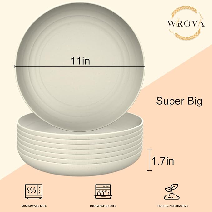 Large Wheat Straw Dinner Plates - Image 3