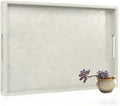 30 x 24 inches Rectangle Leather Ottoman Serving Tray by Unknown