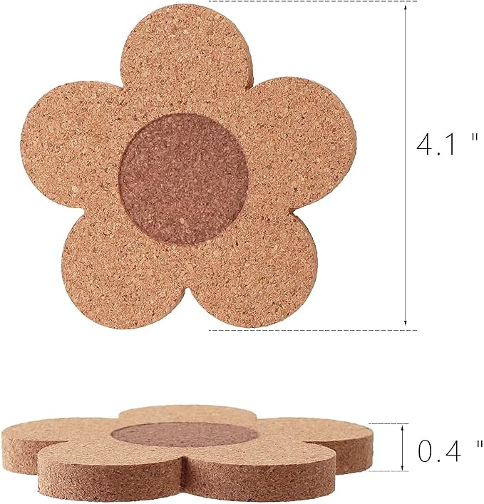 12PCS 3/8" Thick Cork Coasters for Drinks, Absorbent and Reusable Coaster Set - Image 3