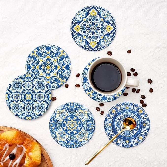 Set of 6 Coasters for Drink, Modern Bohemian Style, Housewarming Gift, Home - Image 7