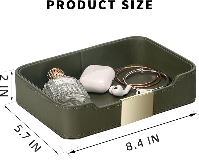 Luxury Leather Tray Organizer, Valet Tray Key Bowl | Key Catchall Tray - Image 3