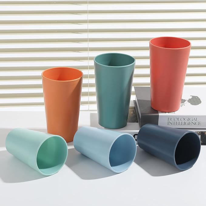 HEYCOME 24 Pcs Unbreakable Plastic Cups Set, Stackable Water Tumblers, Drinking - Image 5