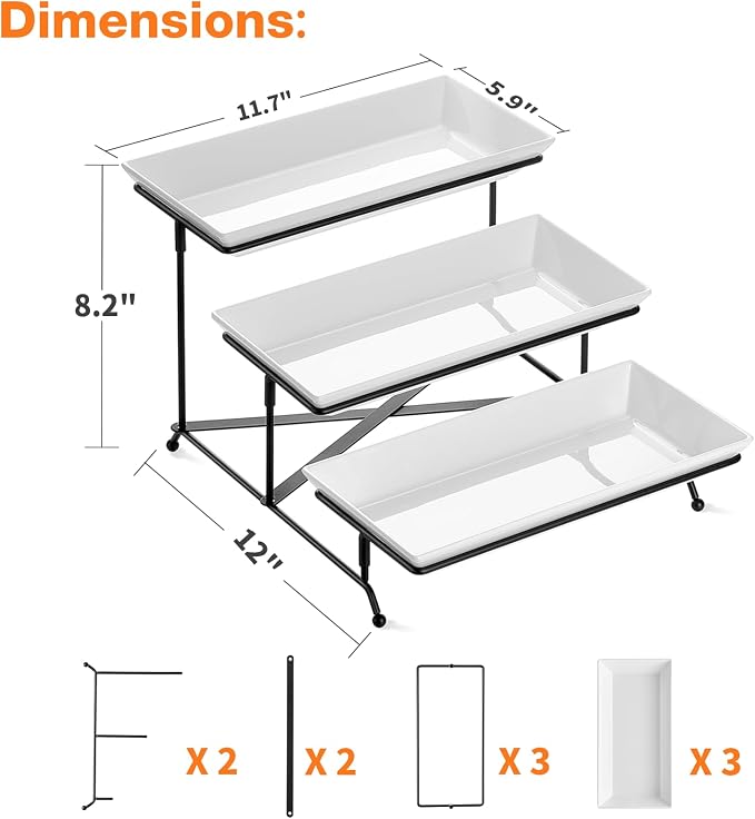 Mfacoy 3 Tier Serving Tray Set, Reusable Serving Tray - Image 2