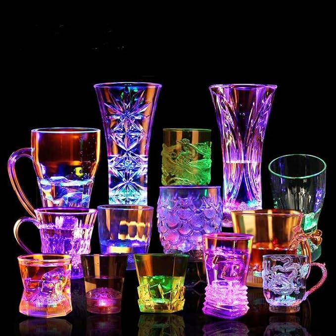 Flash Light Up Cups Glowing LED Beer Wine Whisky Liquor Crystal Glasses Tumbler - Image 9
