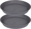 2 Pack of 10 inch Plant Saucer Gray, Heavy Duty Plastic Plant Saucer 10 inch by Bleuhome