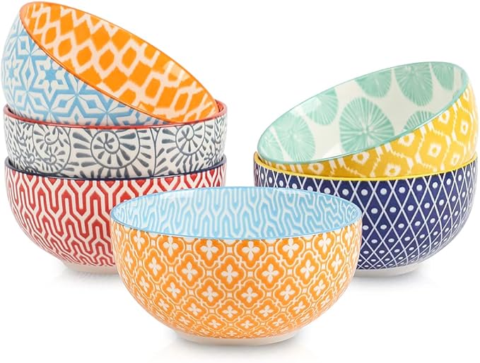 Selamica Ceramic 12 OZ Dessert Bowls Set, Ice Cream Bowls, 4.7 Inch Small Bowls by Selamica
