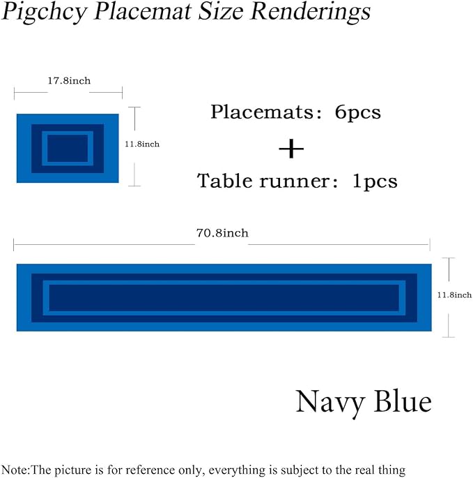 PIGCHCY Placemats with Matching Table Runner, Heat Resistant Vinyl Woven - Image 2