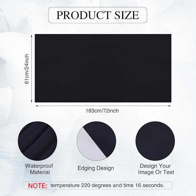 1 Pcs Black Sublimation Table Runners Blanks 24 x 72 Inch Polyester Table - Image 2