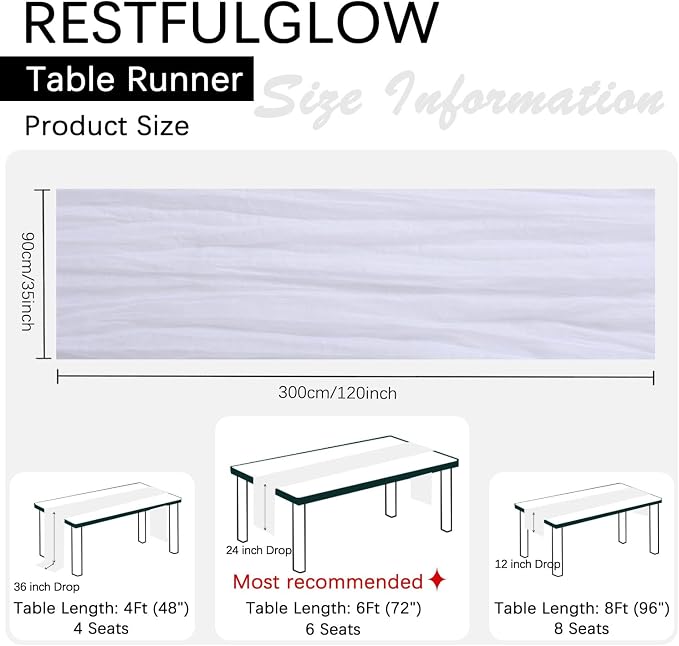 12 Pack White Cheesecloth Table Runner 35 x 120 Inch | Boho Gauze Fabric - Image 3