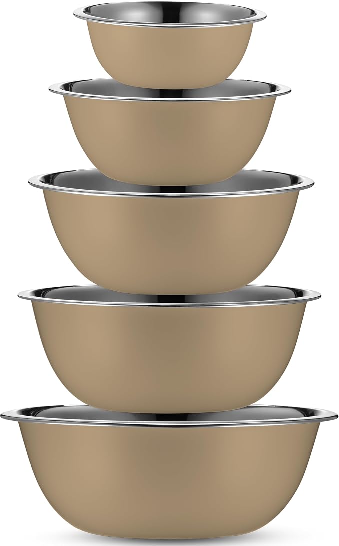 Stainless Steel Mixing Bowls Set, 5-Piece Meal Prep & Food Storage | .75 - Image 2