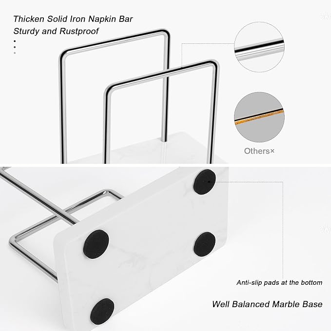 Livabber Napkin Holder, Metal Napkin Storage Modern Freestanding Tissue Paper - Image 3