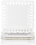 Ceramic Square Dinner Plates, 11 inch Square Serving Plate Set of 4 by fMBB