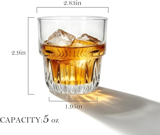 5oz Mini Old Fashioned Whisky Glasses 16 Pack, Small Juice & Cortado Cups | - Image 3