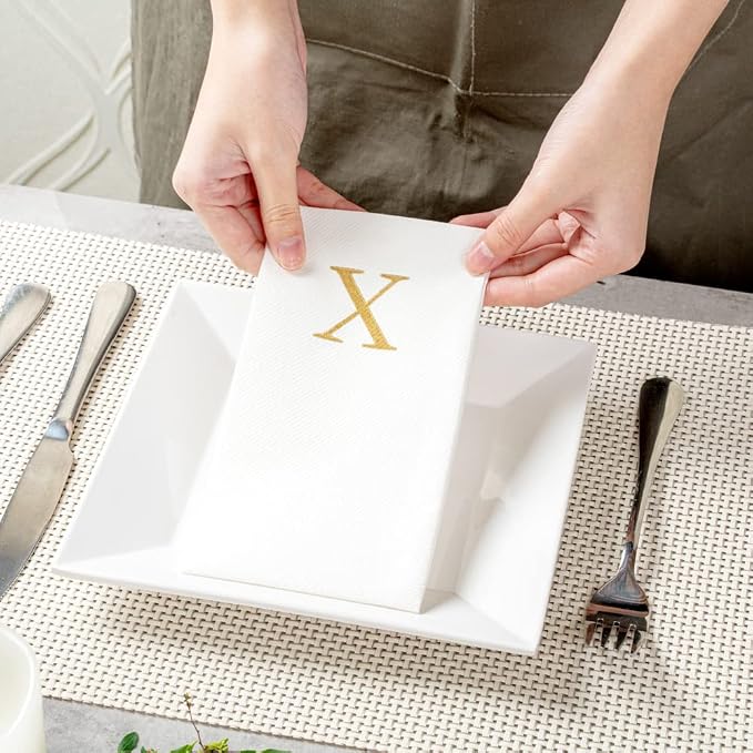Luxenap 15.8 X 7.9 Inch Linen-Feel Guest Towels, 2000 Lettered Hand Towels - Image 5