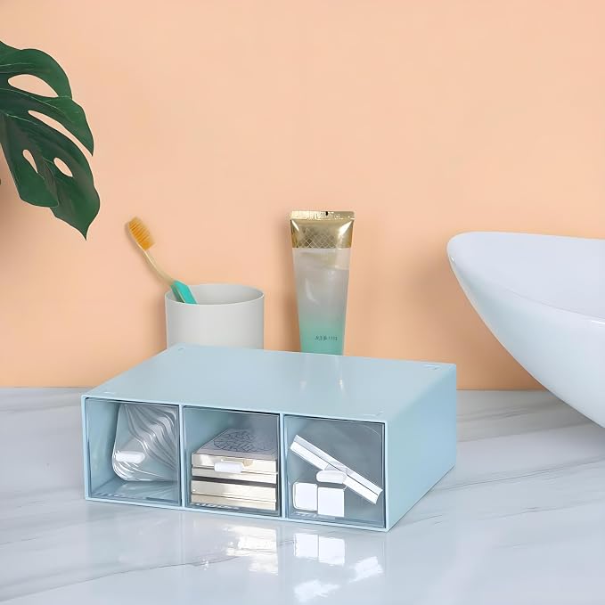 Desk Organizer 3 Drawers, Stackable Makeup Organizer, Small Toolbox | 1 Teir - Image 5