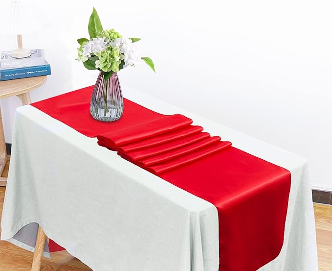 2 Pack Red Table Runners, 12x108 Inches | Silk and Smooth Fabric, - Image 3