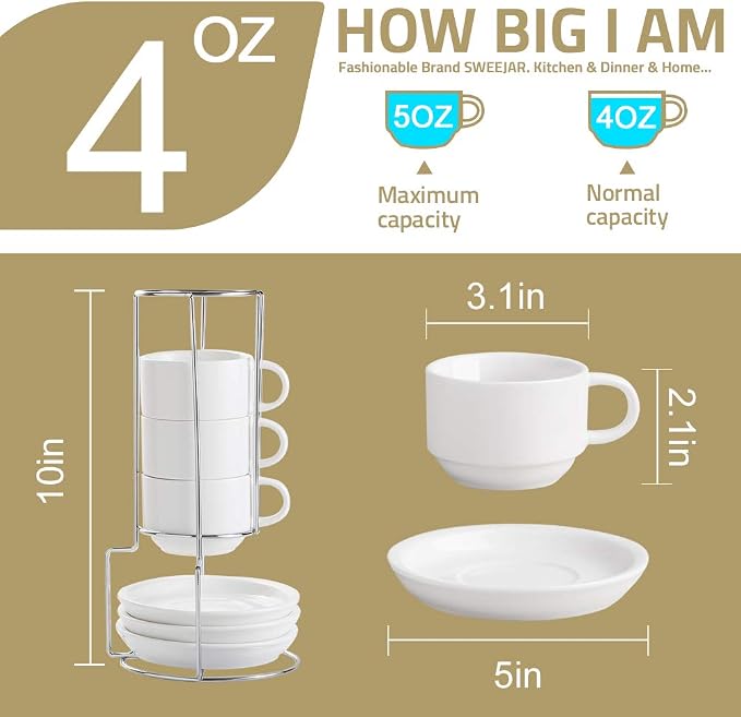 Sweejar Porcelain Espresso Cups - Image 5