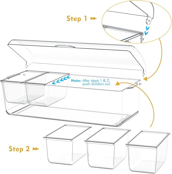 Condiment Tray with Stainless Steel Tableware, Chilled Condiment Server | Bar - Image 2