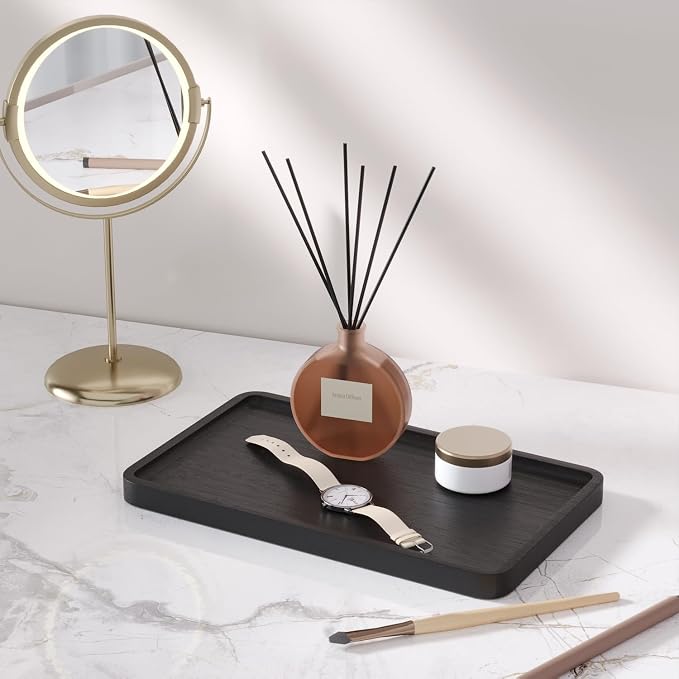 VERTORGAN Bamboo Serving Tray, 9.8x5.9 Inch Trays, Home Decor | Coffee Table - Image 3