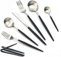 JASHII 18/10 Black Handle Flatware Silver Silverware Set 304 Stainless Steel by JASHII