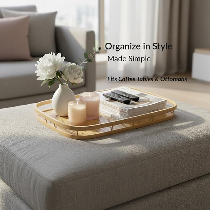 PEMAR Set of 4 Natural Bamboo Trays - Image 3