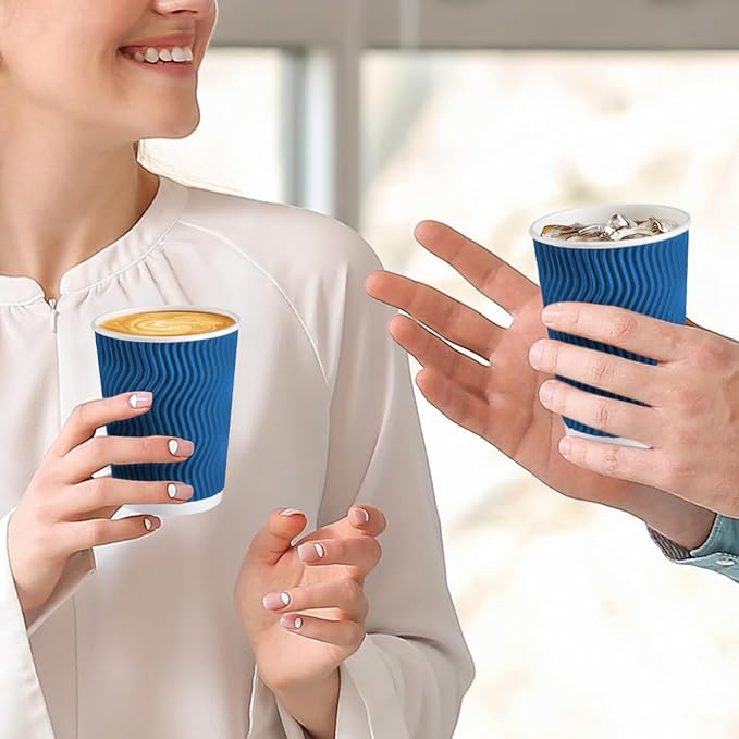 Lamosi Coffee Cups 12 oz 120 Pack Disposable Paper Coffee Cups Insulated | 12oz - Image 7
