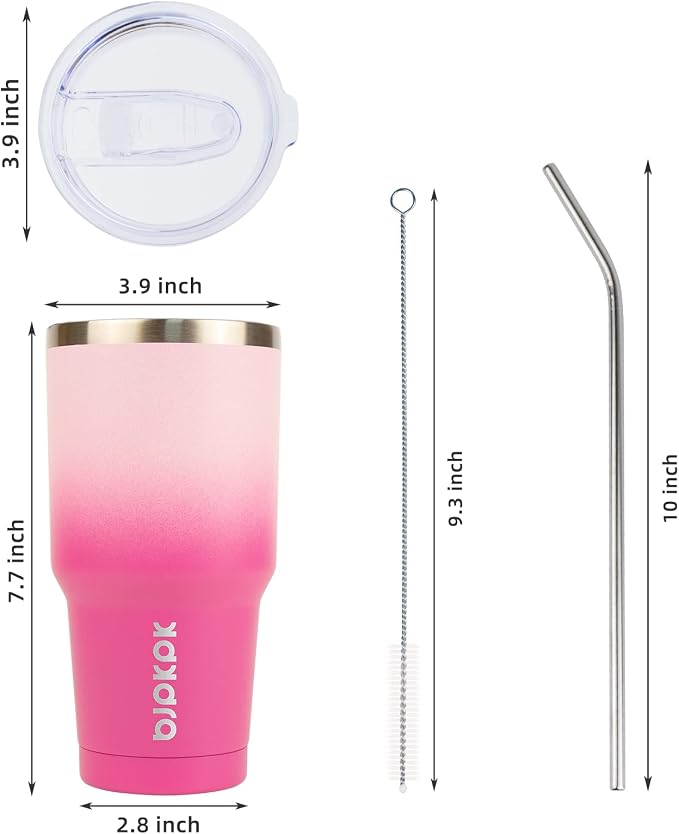 BJPKPK 30 oz Tumbler with Lid and Straw, Insulated Stainless Steel Cup | Double - Image 4