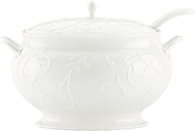 Lenox Opal Innocence Carved Covered Soup Tureen by Lenox