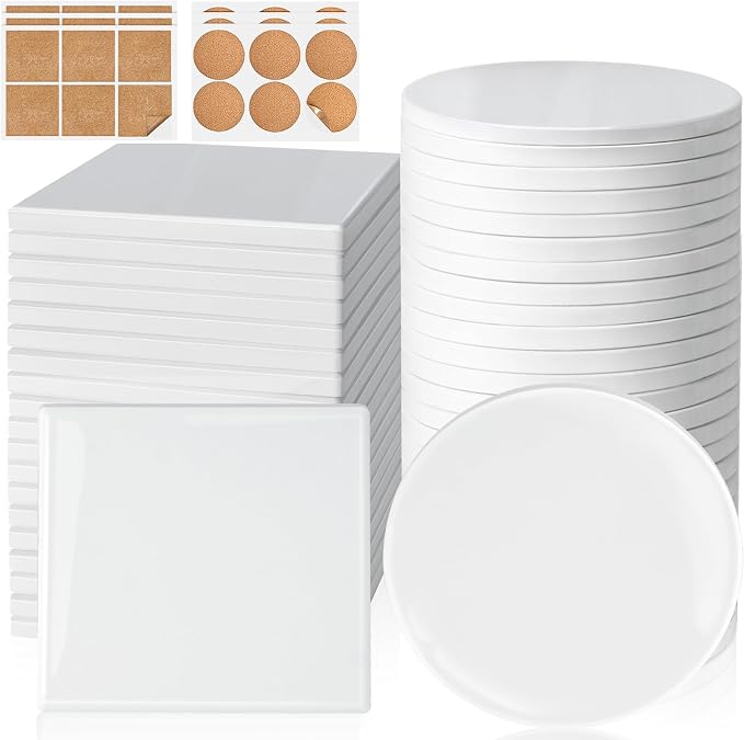 36 PCS Sublimation Coasters Glossy Glazed Ceramic Tiles by GOHDODD