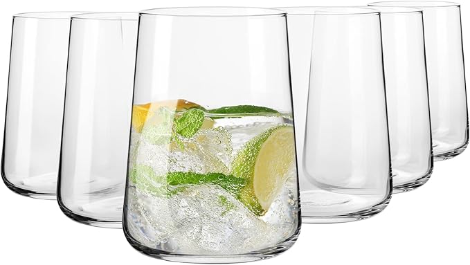 Krosno Infinity Drinking Glasses Set of 6 – 16.6 oz Water Juice Glasses by Krosno