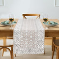 Taupe Hand Block Print 100% Cotton Reusable Table Runner 16" X 90" Inches Table by Ridhi