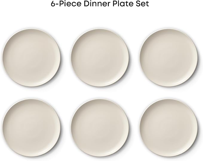 JoyJolt Mesa Stoneware Dinner Plates Set of 6, 10.5” Dish Set, Dishwasher and - Image 3