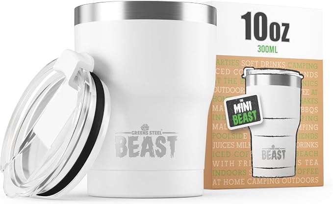 Beast 10 oz Tumbler Stainless Steel Vacuum Insulated Coffee Ice Cup Double Wall by GreensSteel