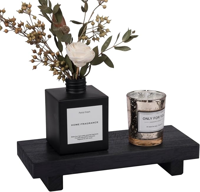Wood Bathroom Tray Farmhouse Decor Kitchen Soap Holder, 8.7" x 3.6" Black | - Image 5