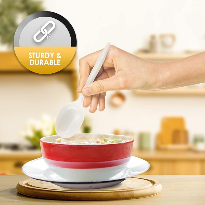 PAMI Medium Weight Disposable Plastic Soup Spoons, Bulk Pack, 1000 Ct - Image 5