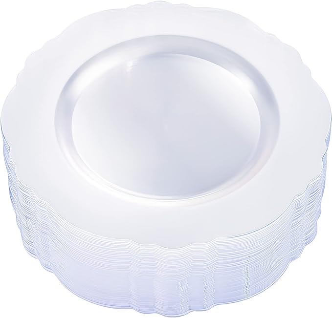 60pcs Clear Plastic Plates Disposable by WDF